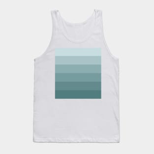 Stripes - Gradient - Dark to Light teal blue turquoise Tank Top